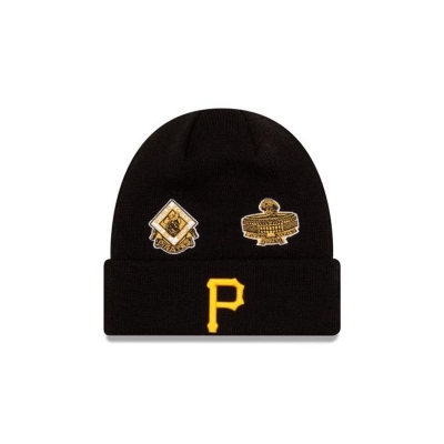Pittsburgh Pirates Gorra | New Era MLB World Series Patch Cuff Knit Beanie Mexico - Negros